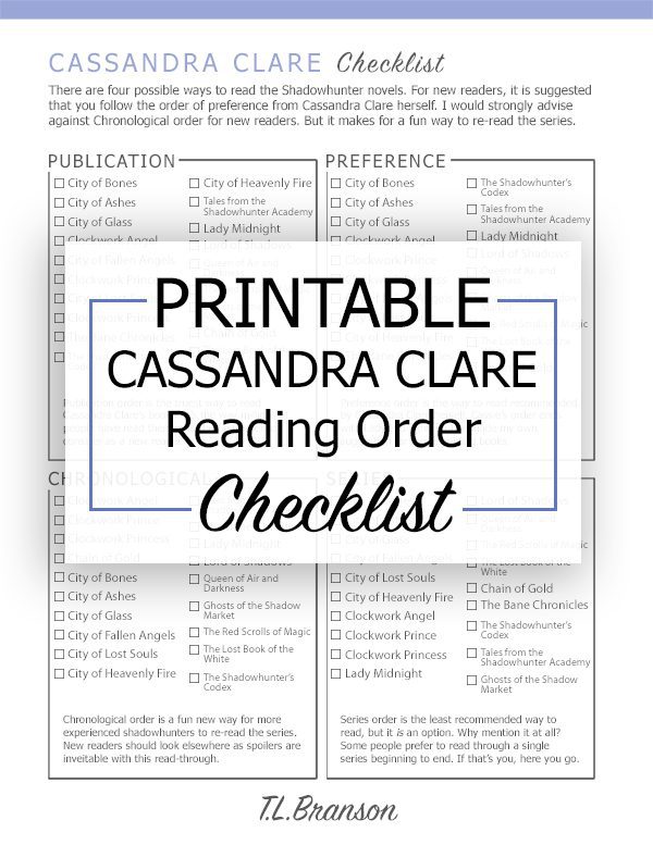 Cassandra Clare Reading Order Pinterest